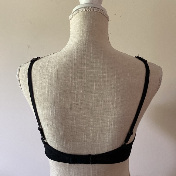 Jessica Simpson padded push up plunge black lace on white bra, underwire 34B - Picture 6 of 14